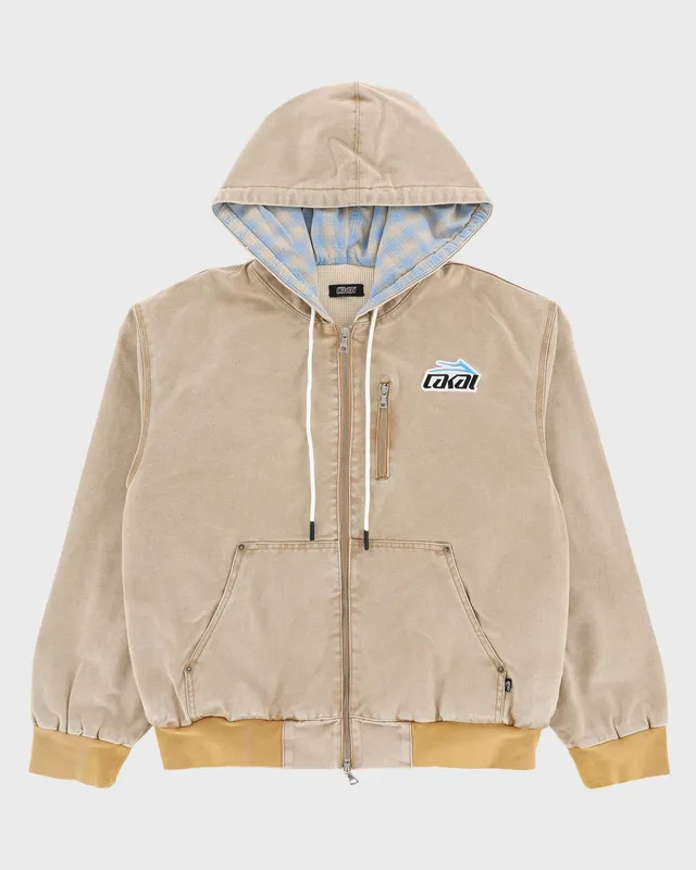 lakai-thermal-lined-khaki-canvas-zip-up-veste-zipp-e image 1