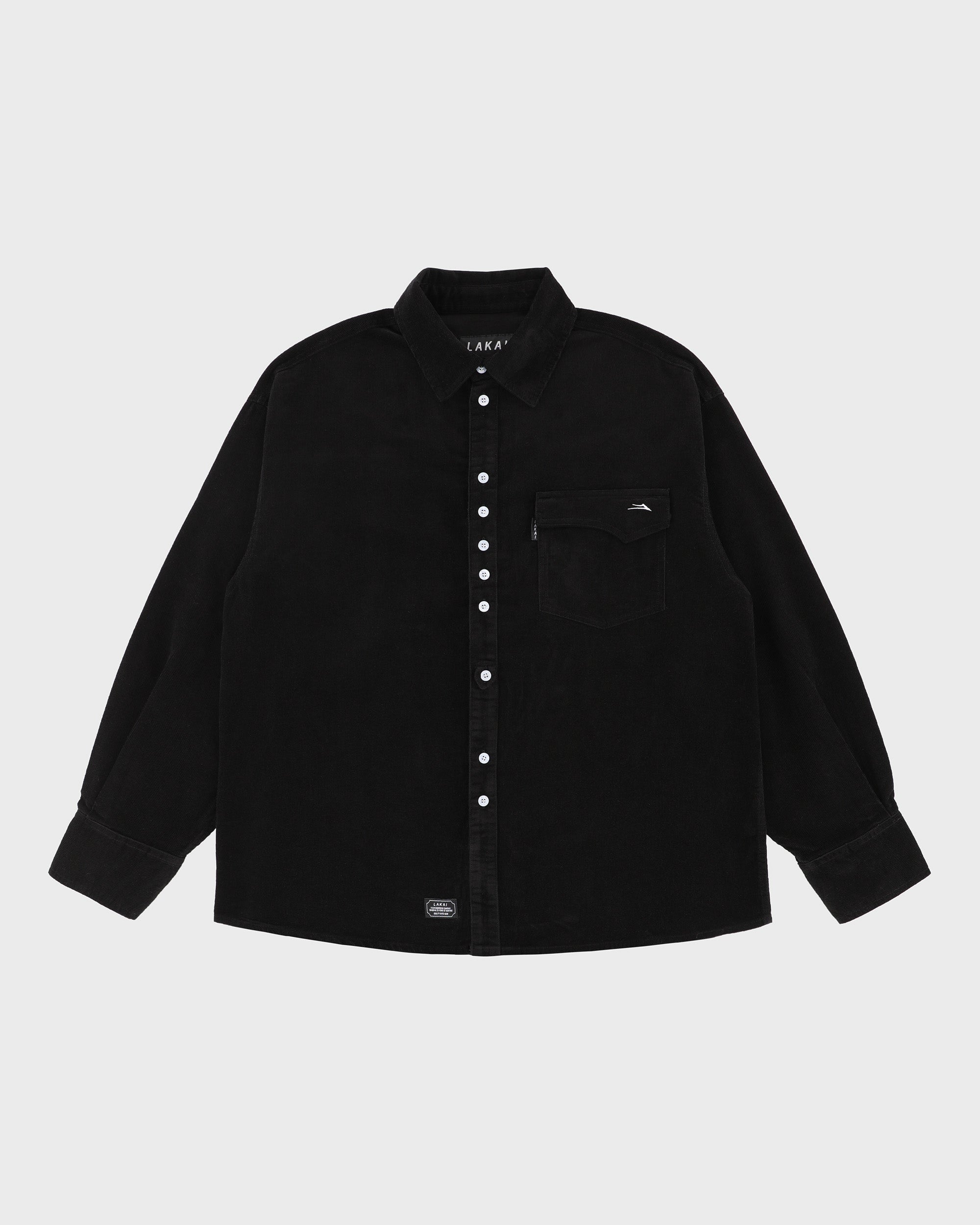 lakai-stacked-placket-chemise-velours-c-tel-noire image 1