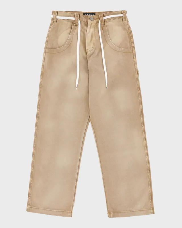 lakai-faded-wide-leg-pantalon-carpenter-khaki image 1