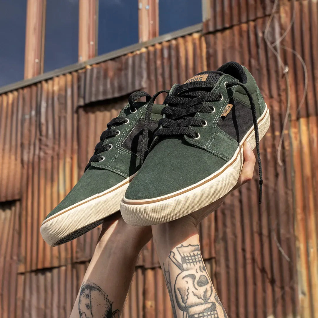 etnies-barge-ls-chaussures-skate-basses-green-gold image 2