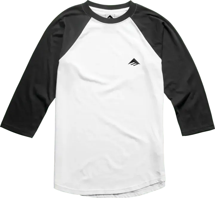 emerica-triangle-baseball-tee-t-shirt-baseball-3-4-noir-blanc image 1
