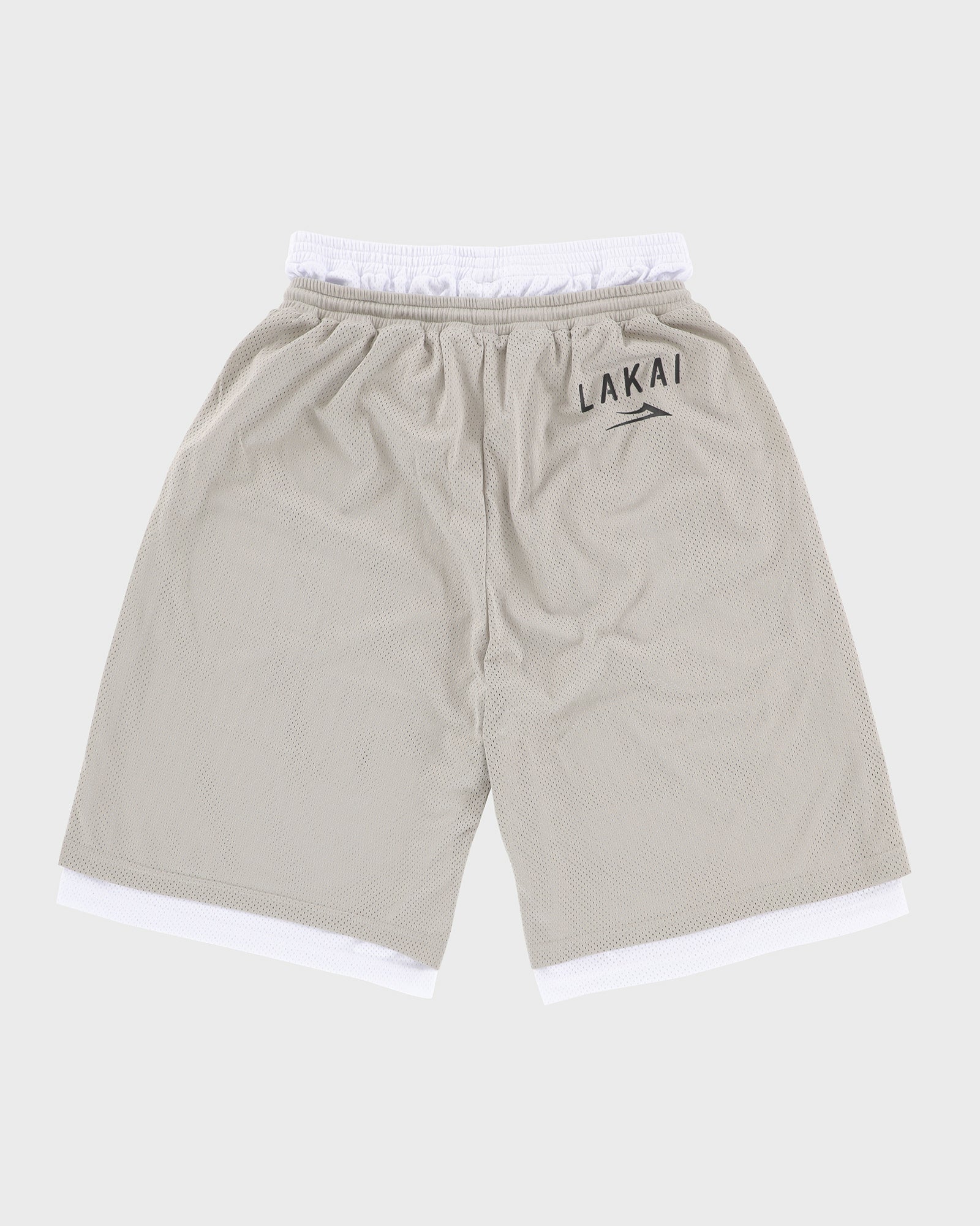 lakai-double-layer-gym-short-short-skate-argent-blanc-mesh image 2