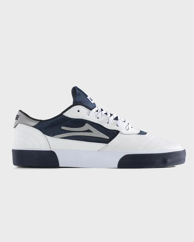 lakai-cambridge-chaussures-skate-white-leather-navy-reflective image 1