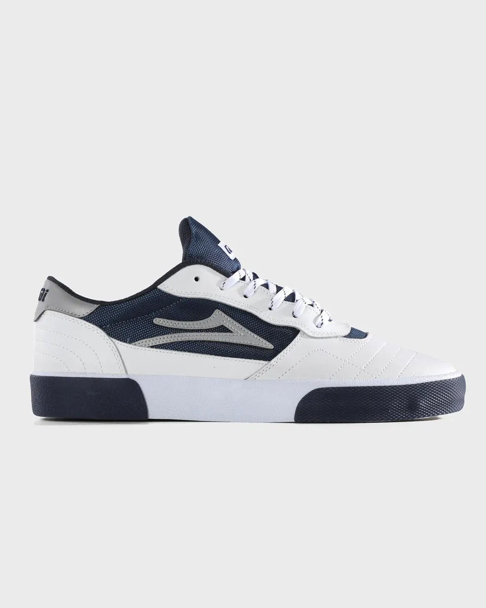 lakai-cambridge-chaussures-skate-white-leather-navy-reflective image 1