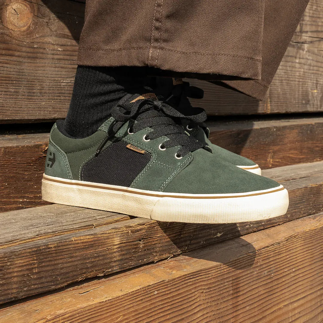 etnies-barge-ls-chaussures-skate-basses-green-gold image 5