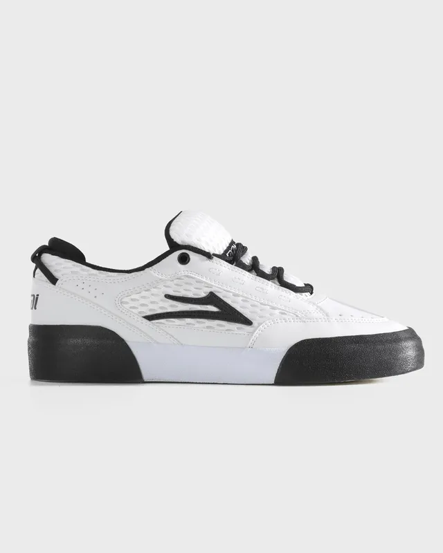lakai-aran-chaussures-skate-white-leather-black image 1