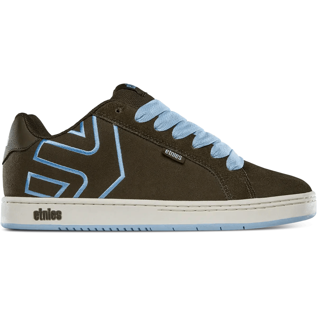 etnies-fader-chaussures-skate-puffy-marron-bleu-su-de image 1