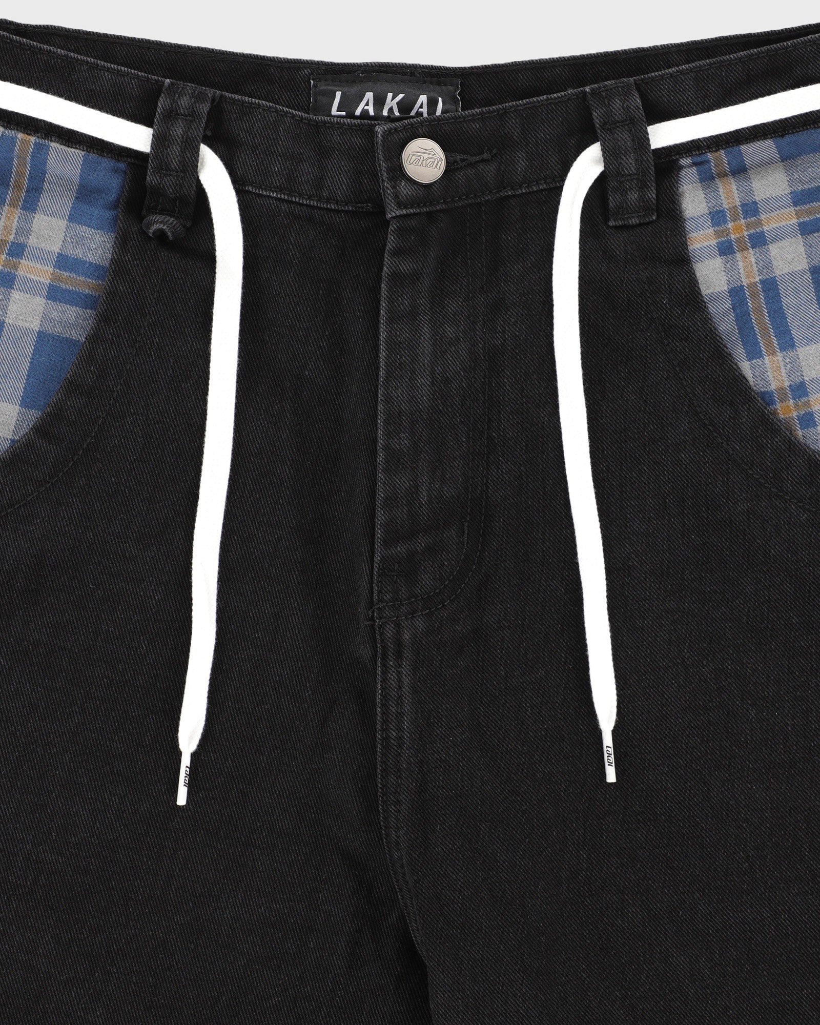 lakai-plaid-contrast-jean-wide-leg-noir image 4