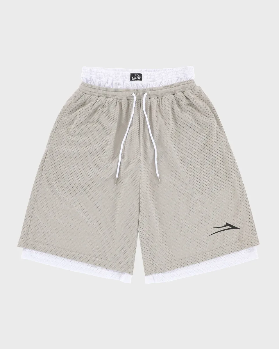 lakai-double-layer-gym-short-short-skate-argent-blanc-mesh image 1