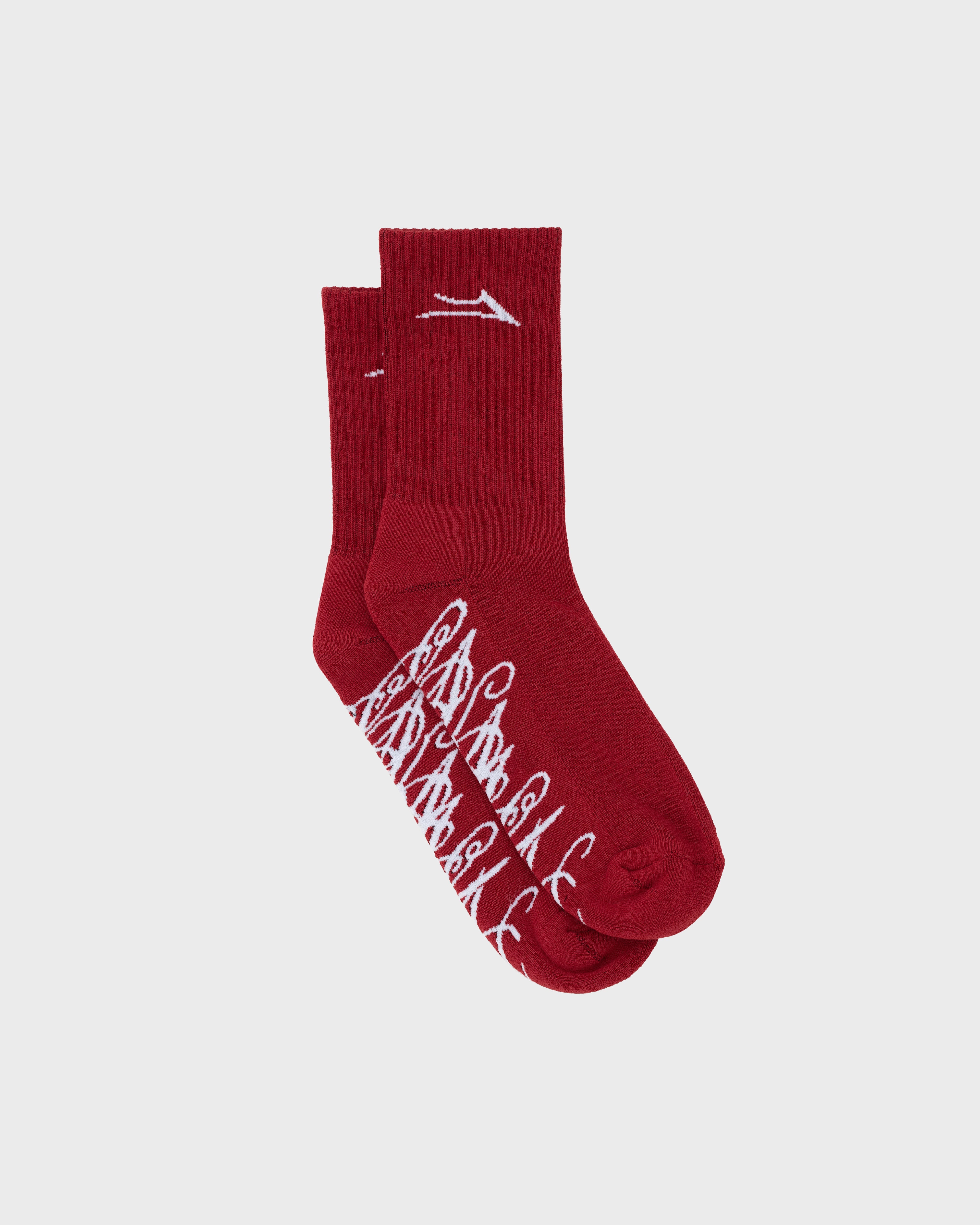 lakai-jacquard-signature-chaussettes-rouge image 1