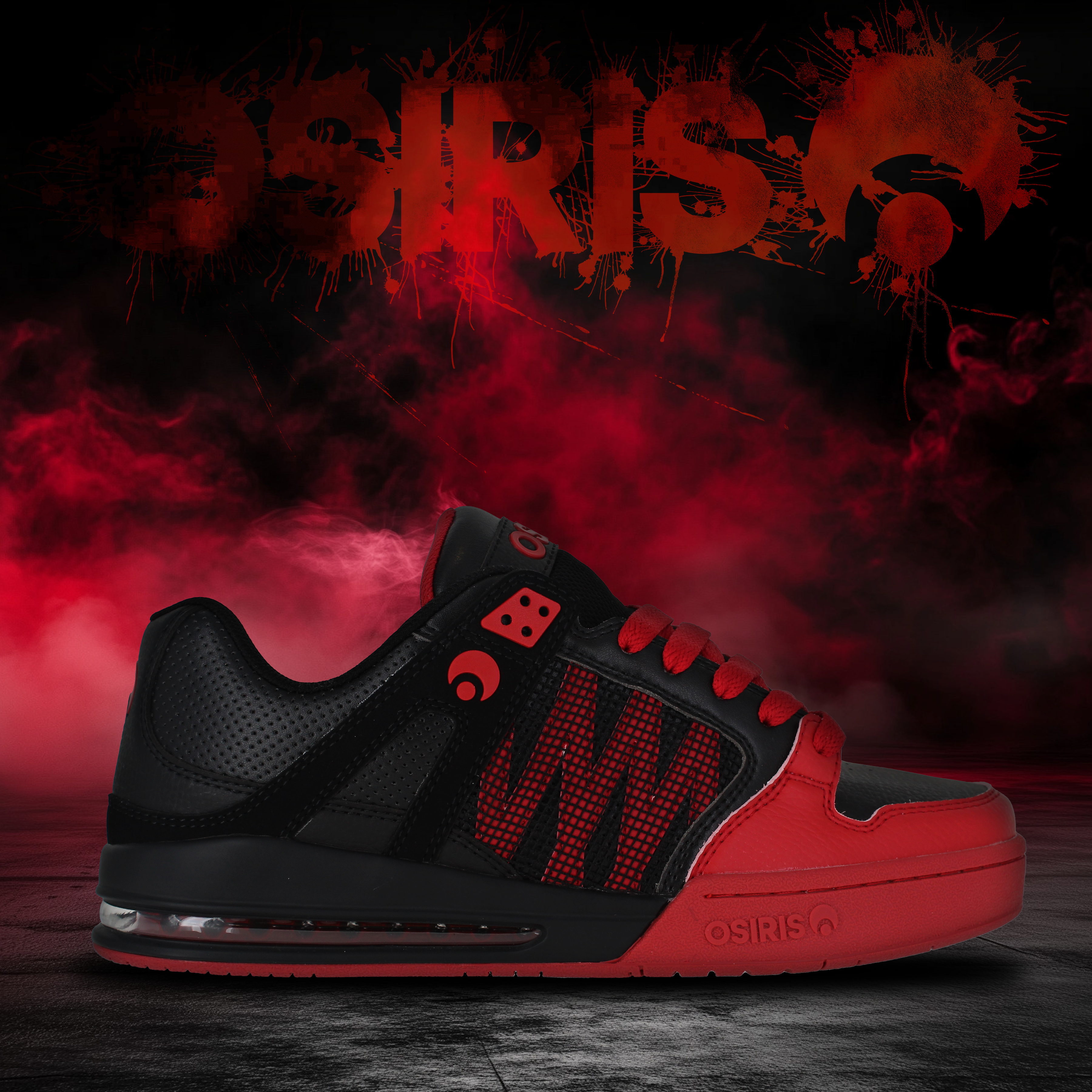 osiris-pixel-sneakers-skate-homme-black-red-black image 6