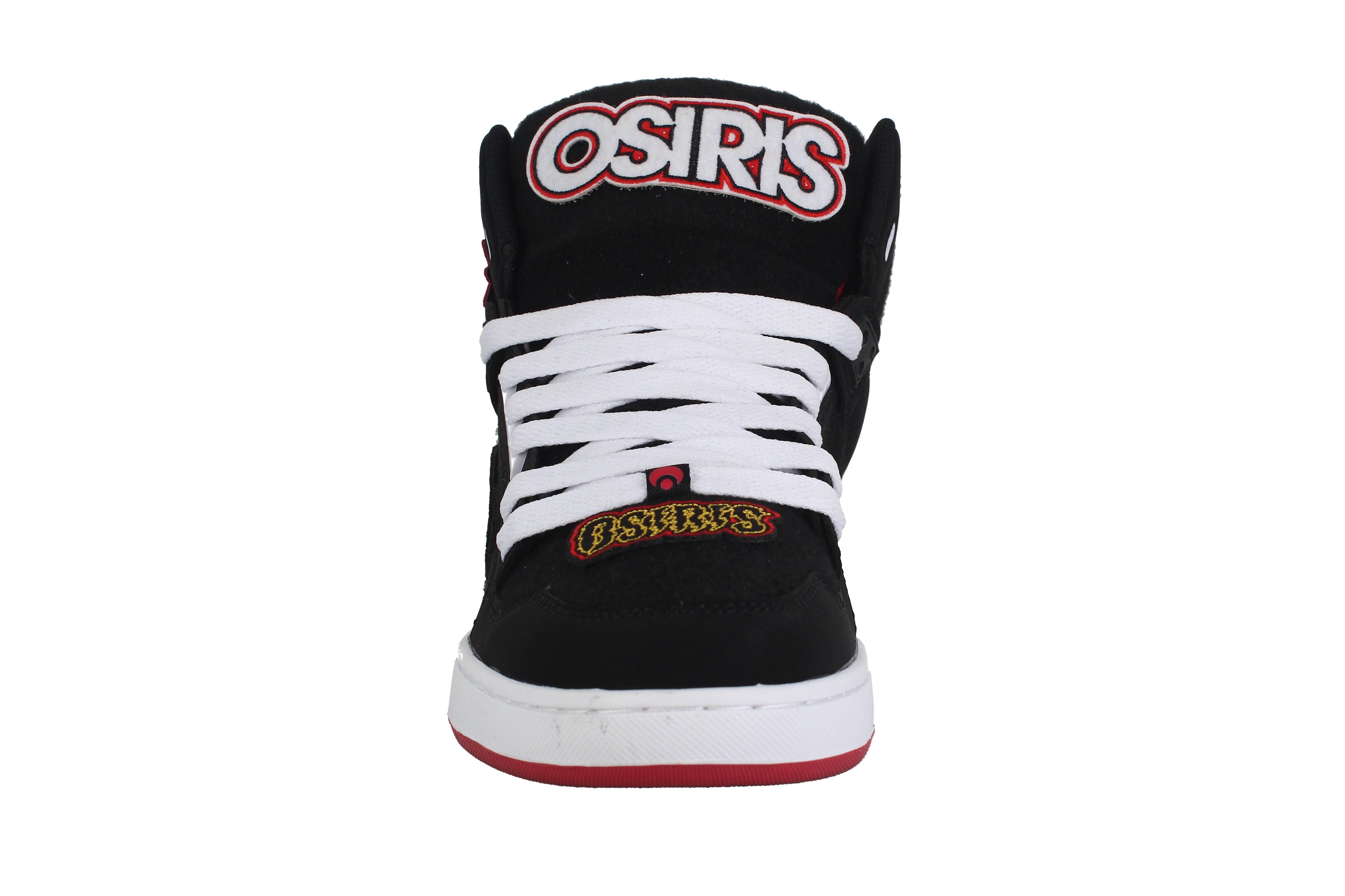 osiris-nyc-83-clk-sneakers-skate-noir-rouge-scratch image 2