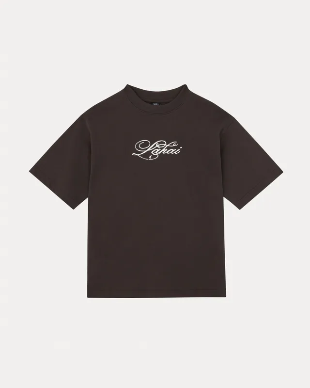 lakai-oversized-signature-tee-t-shirt-marron-dark-brown image 1