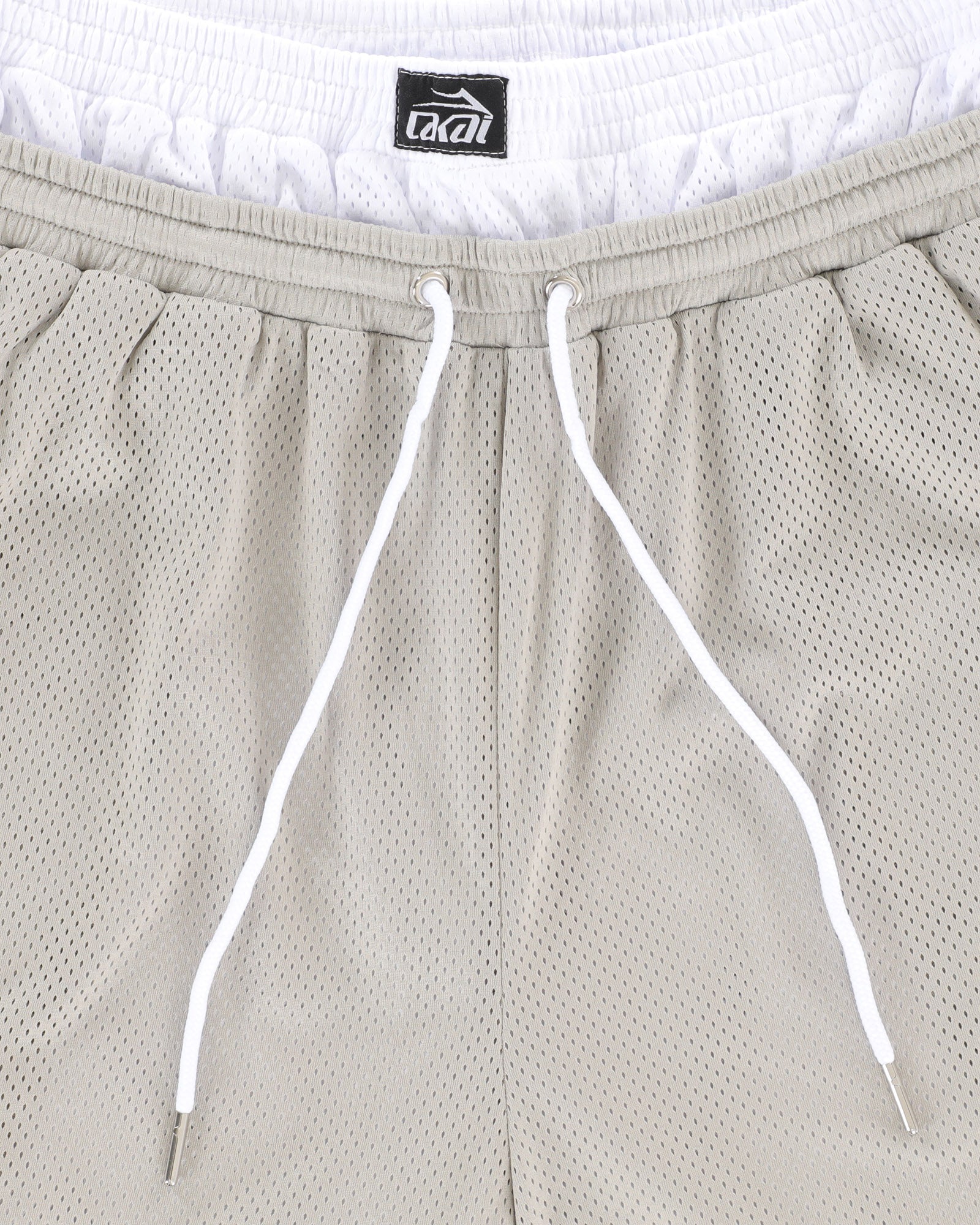 lakai-double-layer-gym-short-short-skate-argent-blanc-mesh image 3