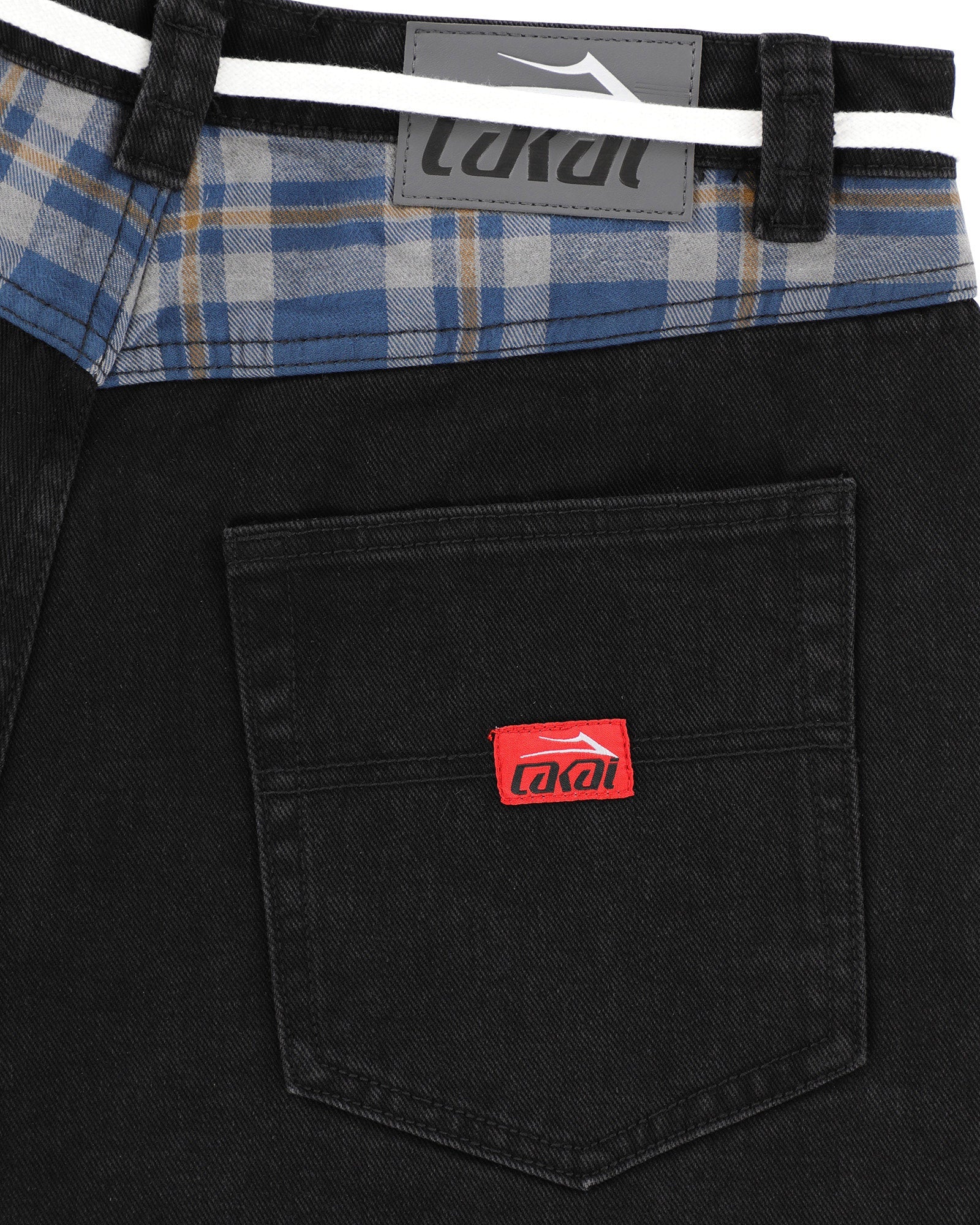 lakai-plaid-contrast-jean-wide-leg-noir image 7