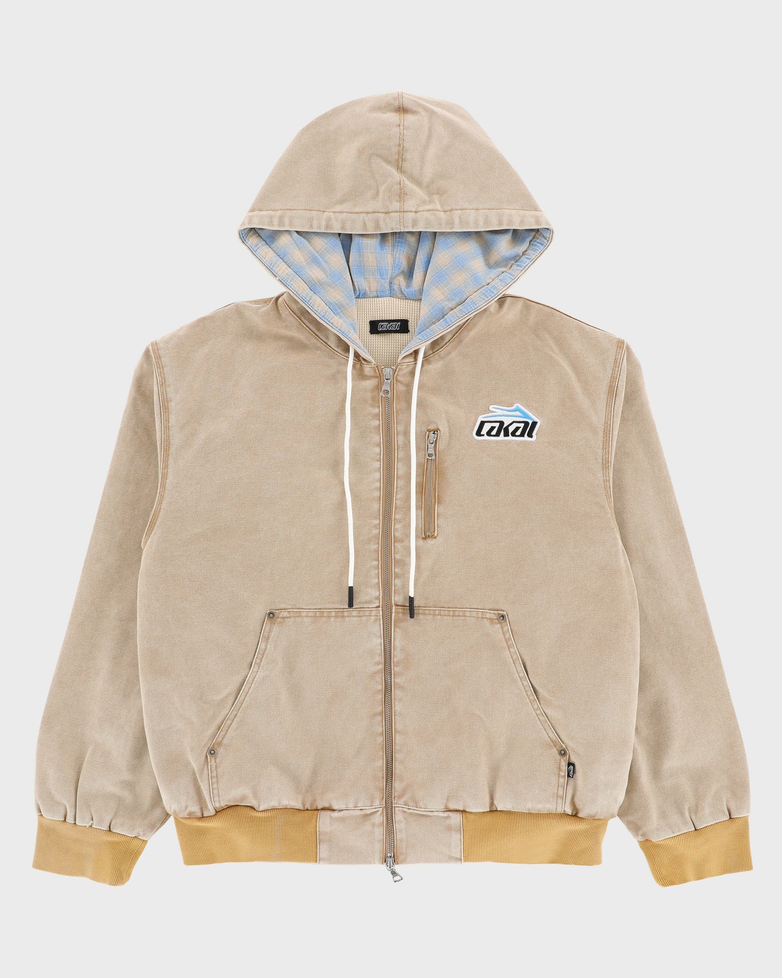 lakai-thermal-lined-khaki-canvas-zip-up-veste-zipp-e image 1