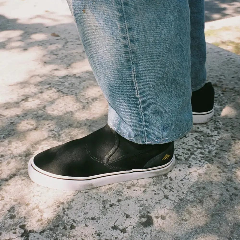 emerica-wino-g6-slip-on-chaussures-skate-black-white-gold image 2