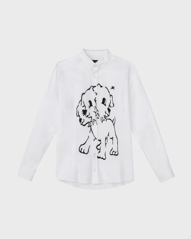 lakai-cerberus-dress-shirt-asymmetrical-placket-chemise-blanche image 1