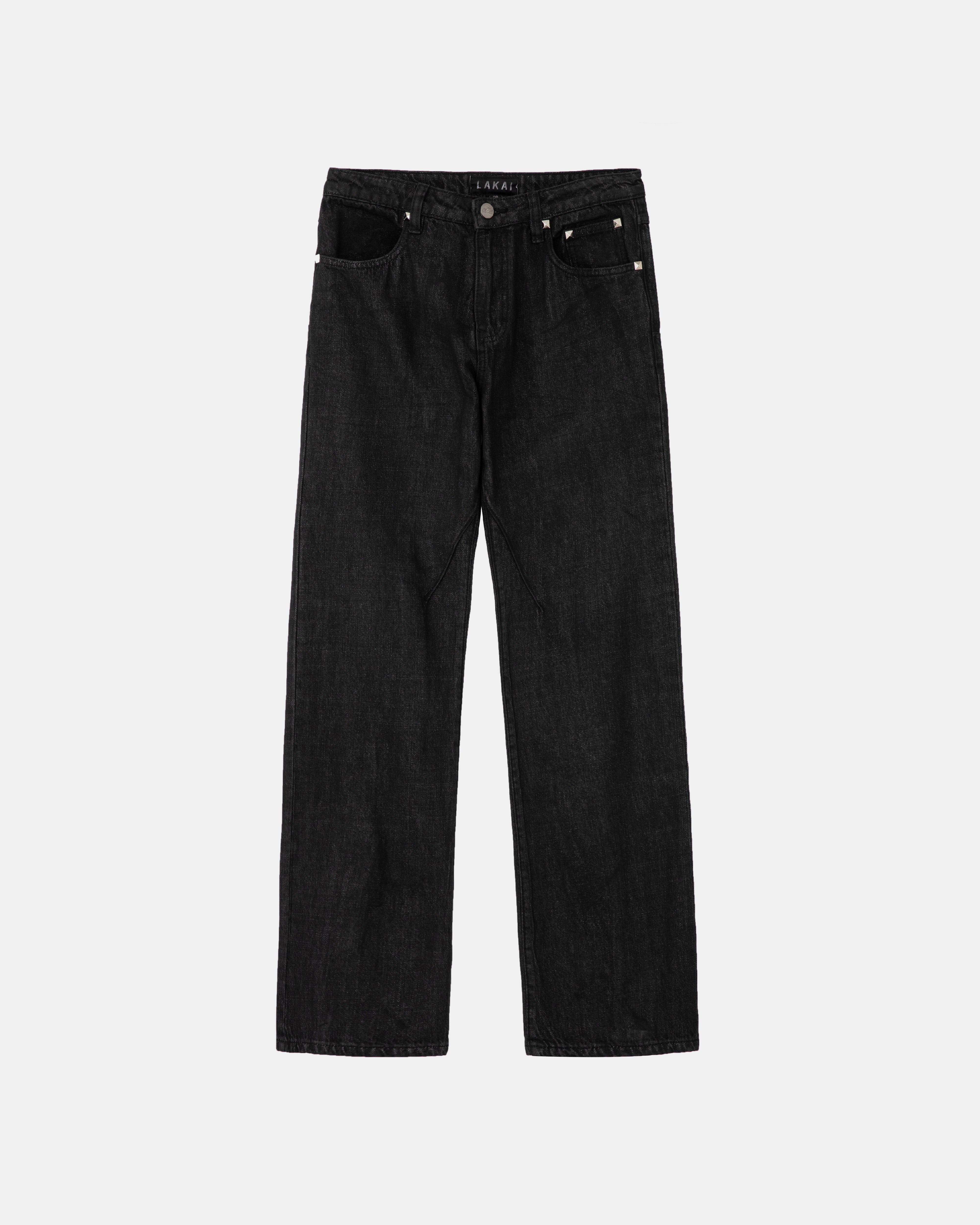 lakai-waxed-bootcut-denims-jean-skate-black image 5
