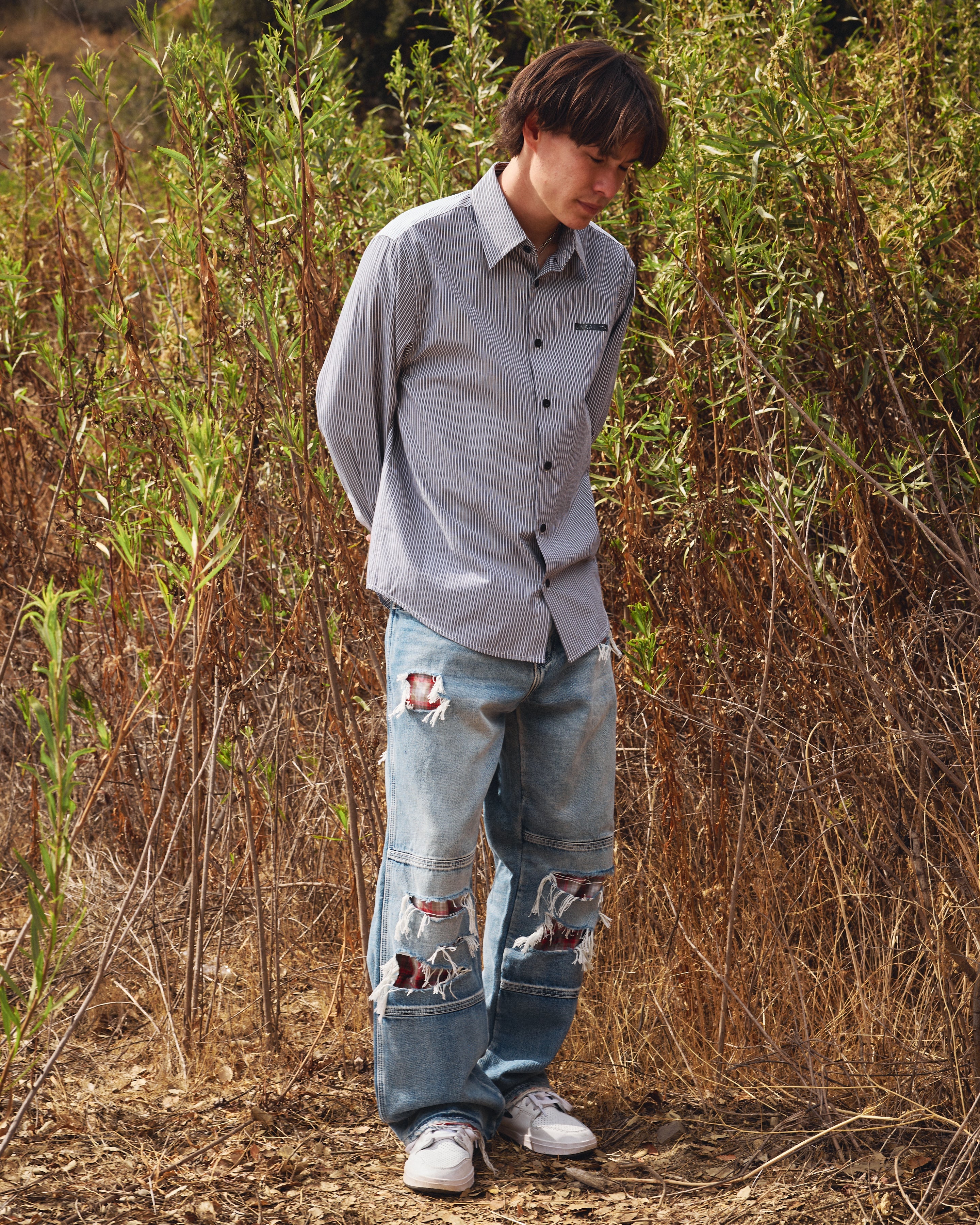 lakai-contrast-panel-chemise-manches-longues-boutons image 6