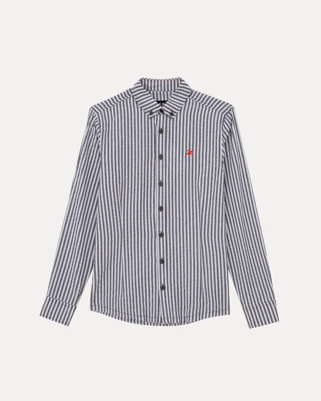 lakai-longsleeve-button-down-chemise-ray-e-noir-blanc image 1