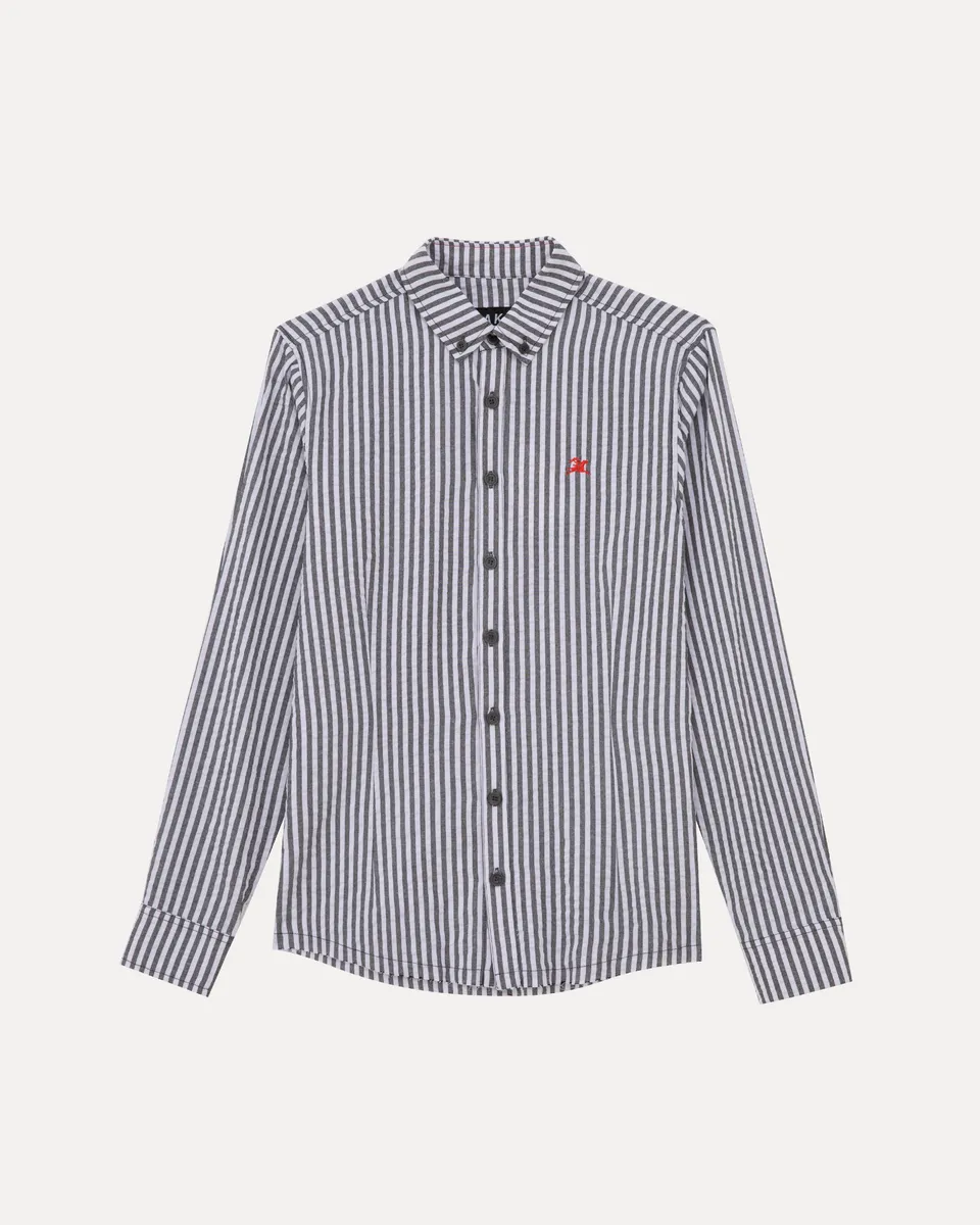 lakai-longsleeve-button-down-chemise-ray-e-noir-blanc image 1