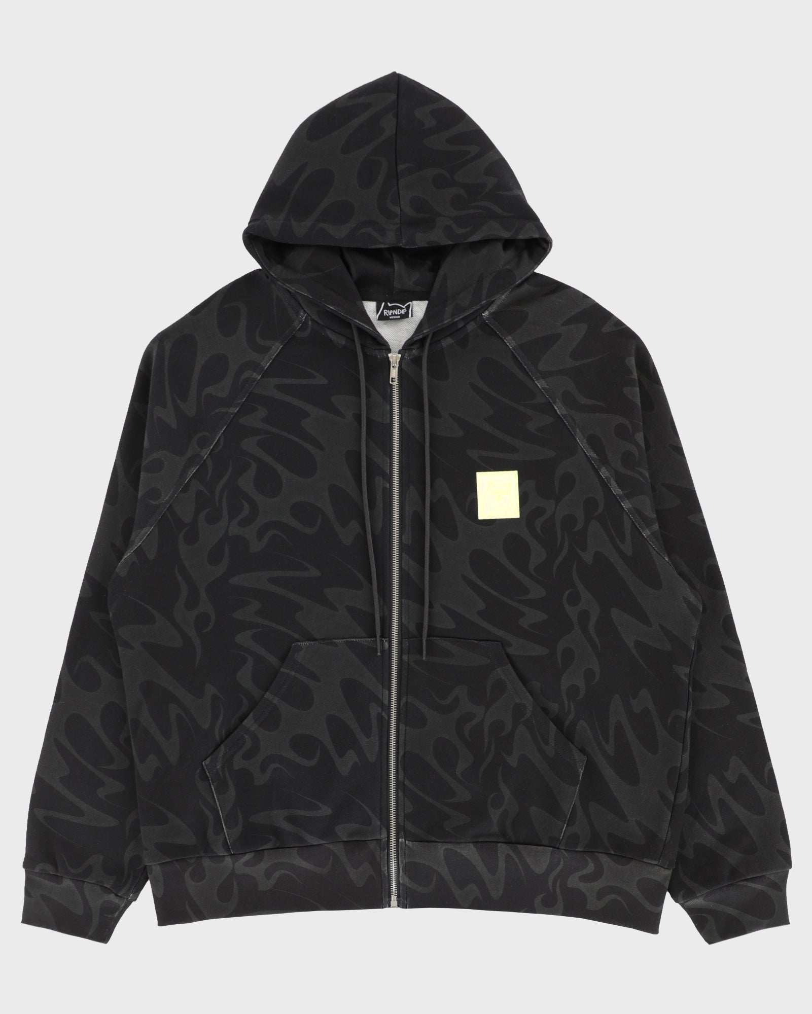 lakai-x-ripndip-flame-zipper-hoodie-gris-fonc image 1