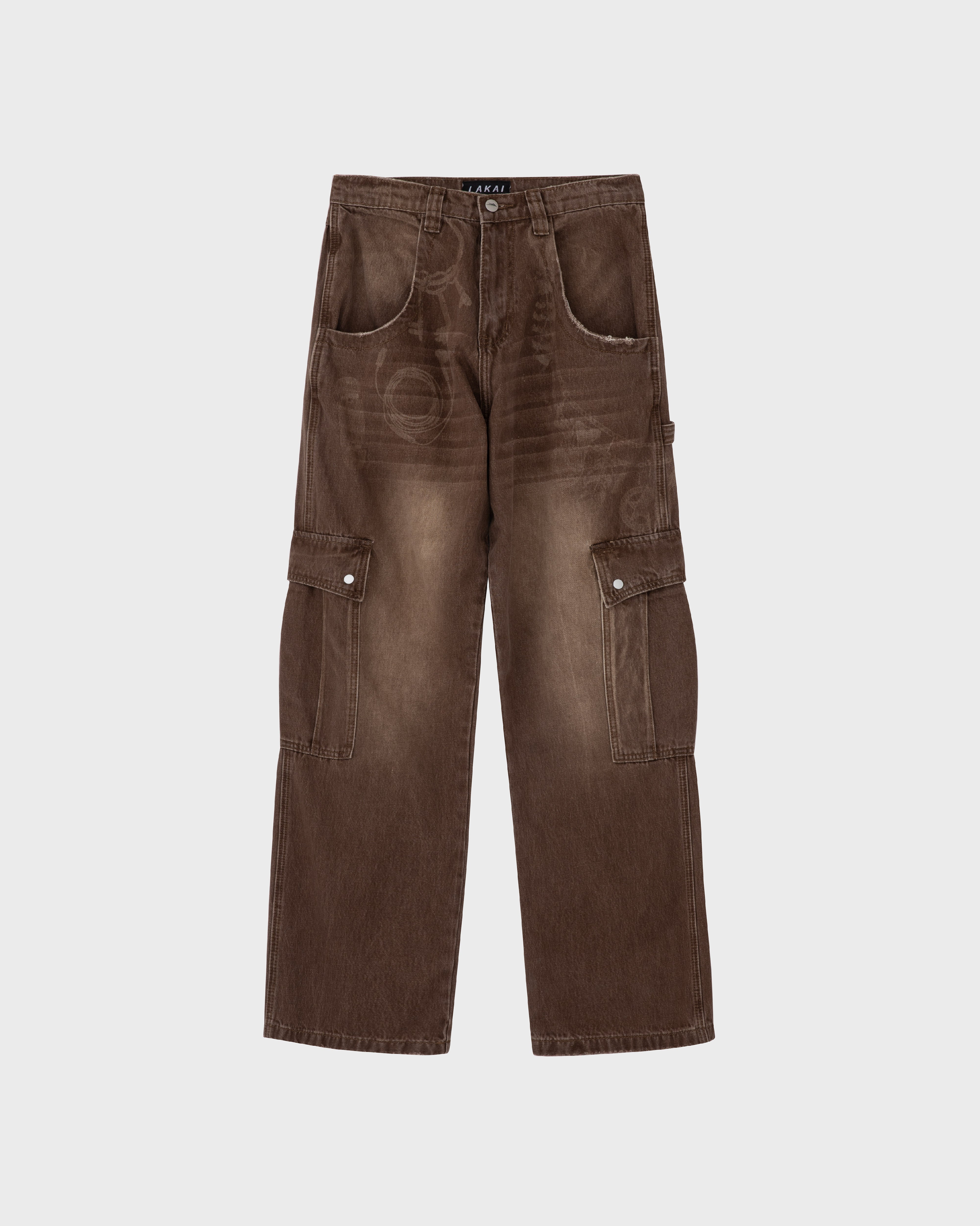 lakai-ghost-cargo-pantalon-wide-leg-brown image 1