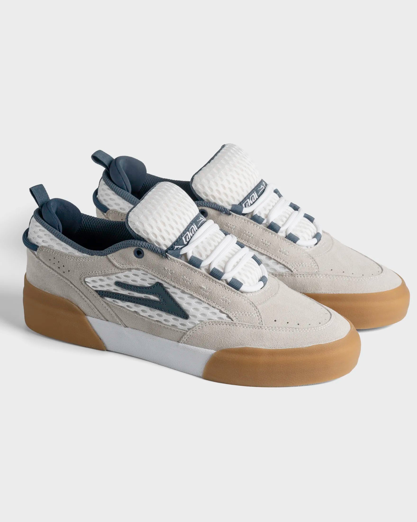 lakai-aran-chaussure-skate-white-suede-blue-gum image 2