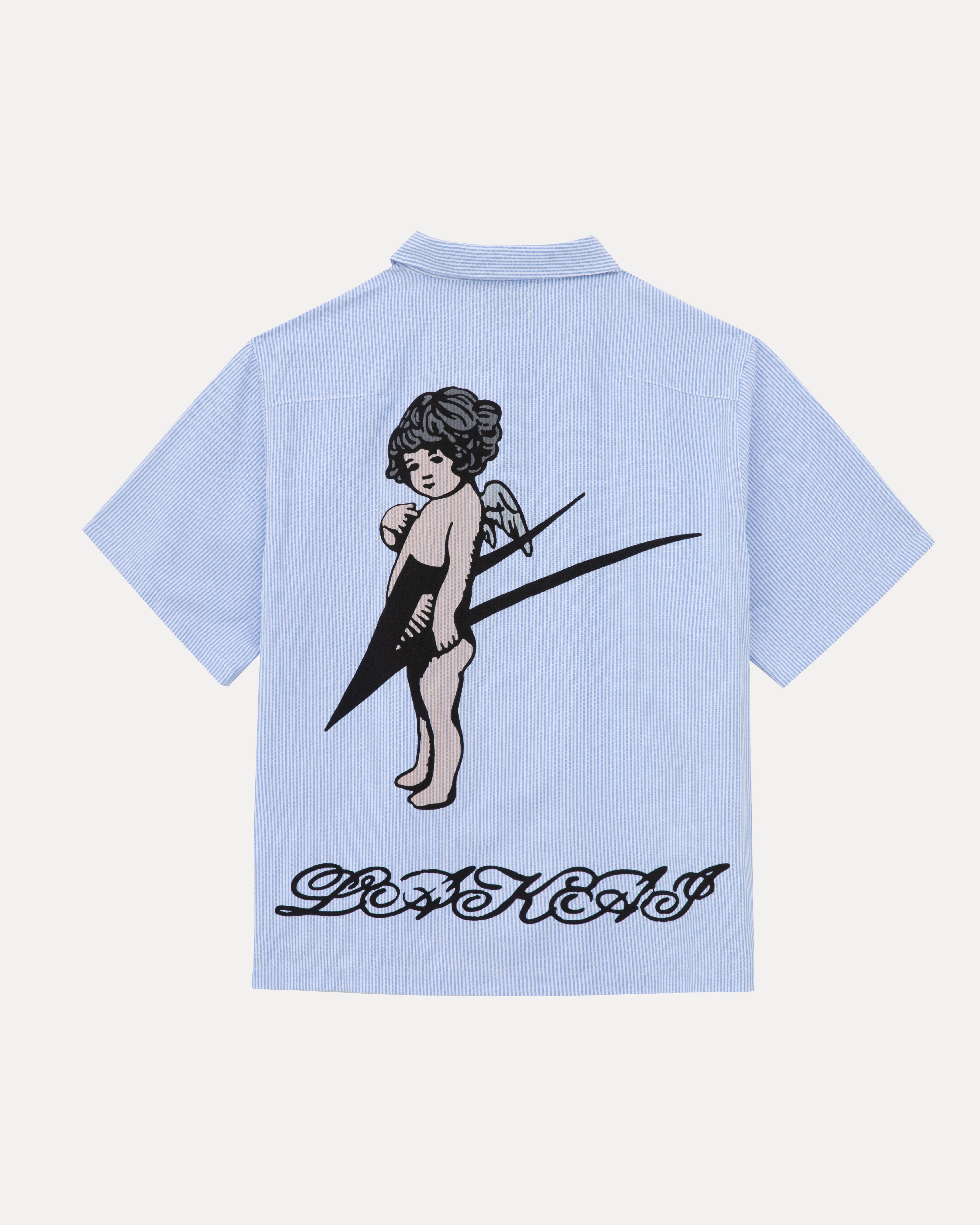 lakai-camp-collar-chemise-boutonn-e-white-and-blue-stripe image 2