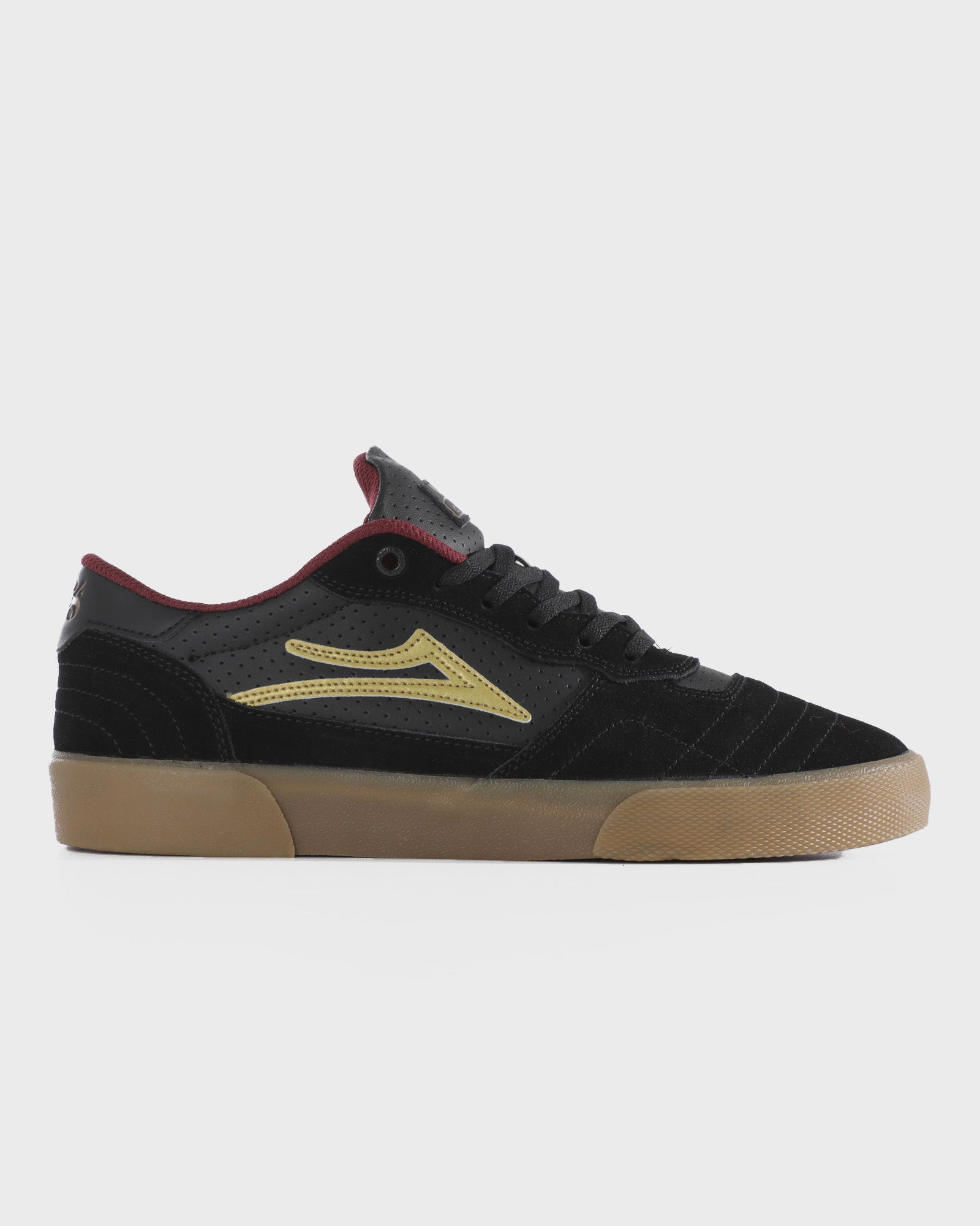 lakai-cambridge-bastien-salabanzi-chaussures-skate-pro-noir-or-rouge image 1