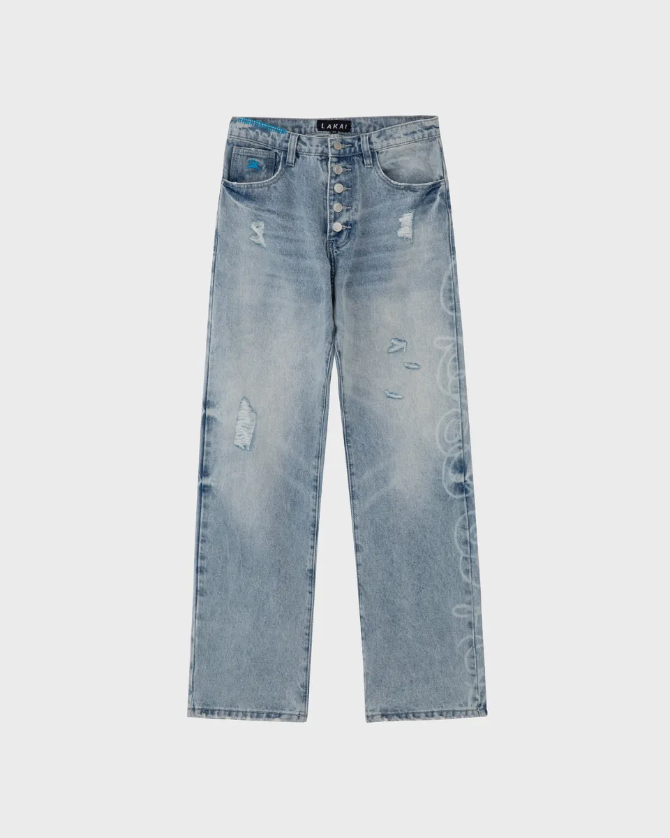 lakai-distressed-etched-straight-leg-denims-washed-indigo-jean-droit image 1