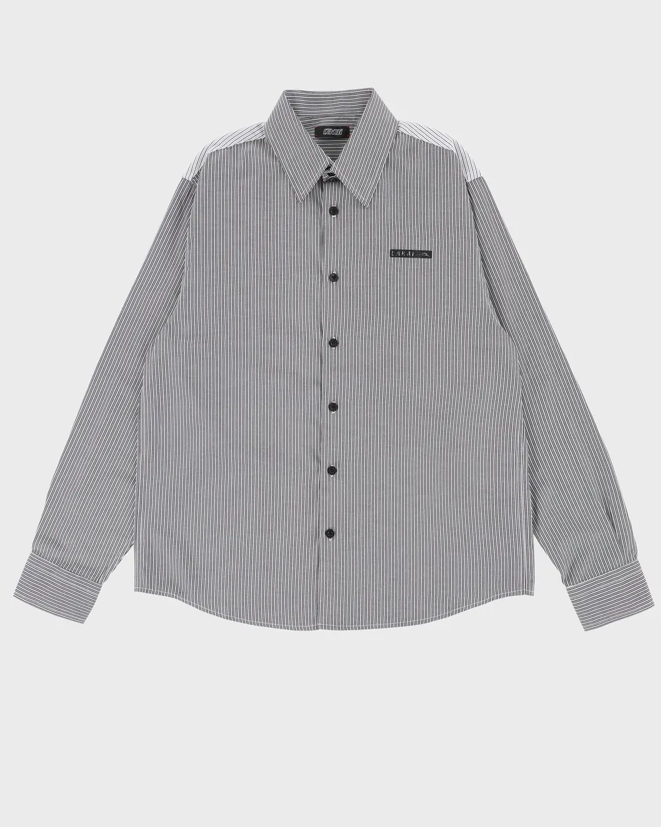 lakai-contrast-panel-chemise-manches-longues-boutons image 1