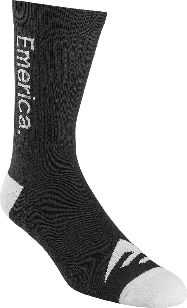 emerica-pure-crew-sock-chaussettes-skate-black-white image 1