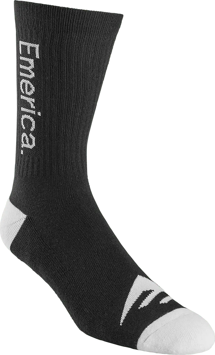 emerica-pure-crew-sock-chaussettes-skate-black-white image 1