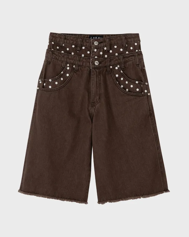 lakai-double-waisted-jumbo-jorts-jean-short-brown-polka image 1
