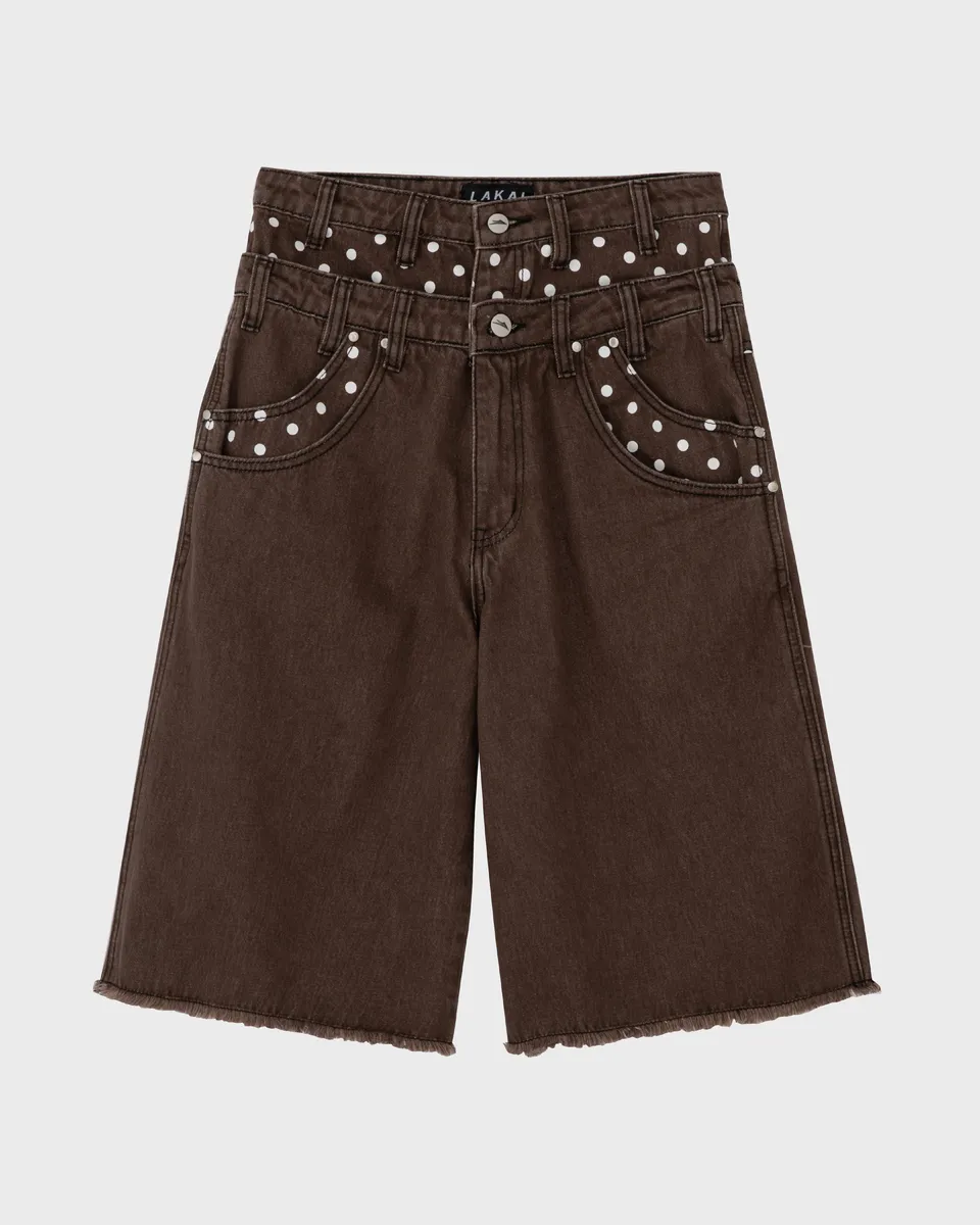lakai-double-waisted-jumbo-jorts-jean-short-brown-polka image 1