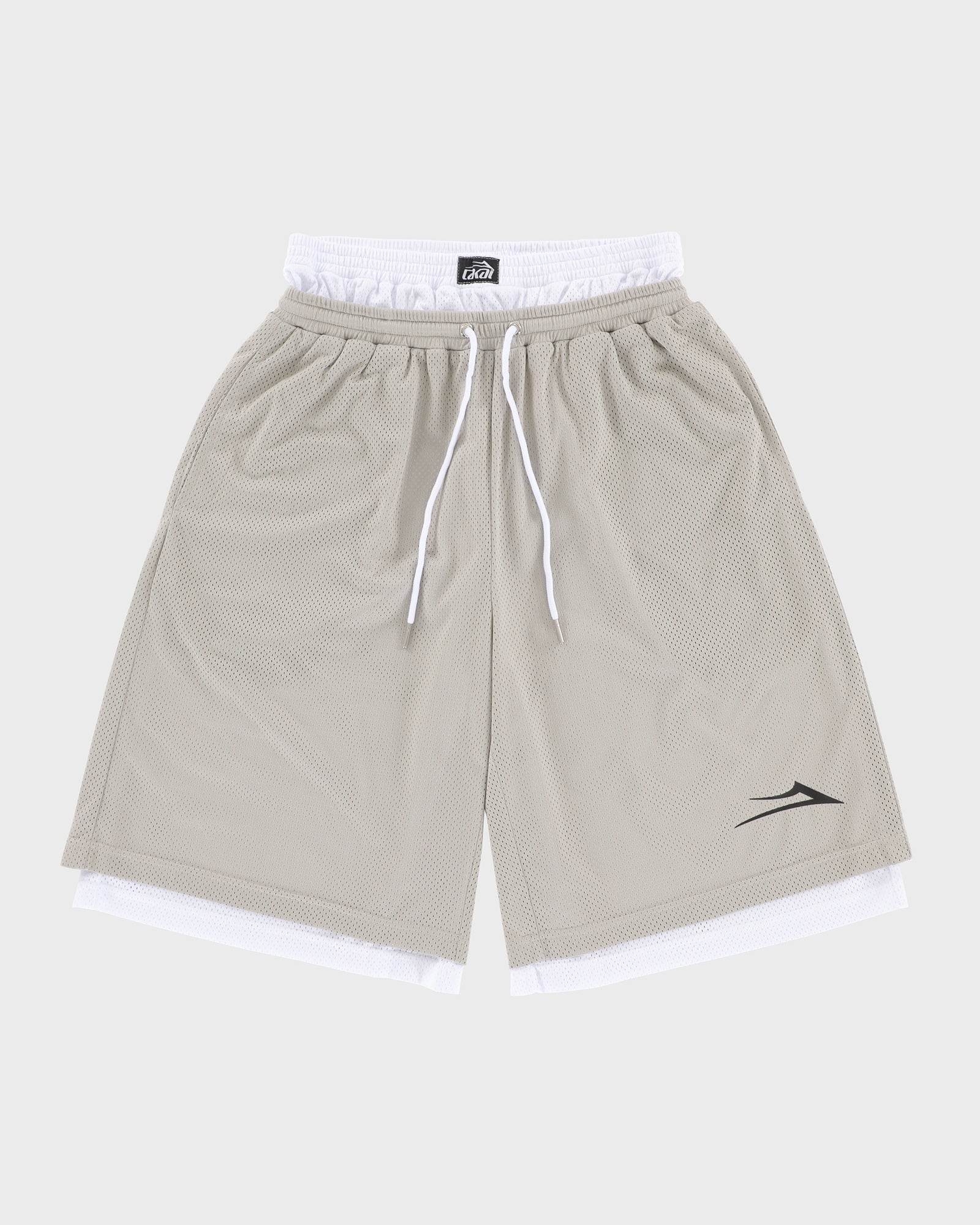 lakai-double-layer-gym-short-short-skate-argent-blanc-mesh image 1
