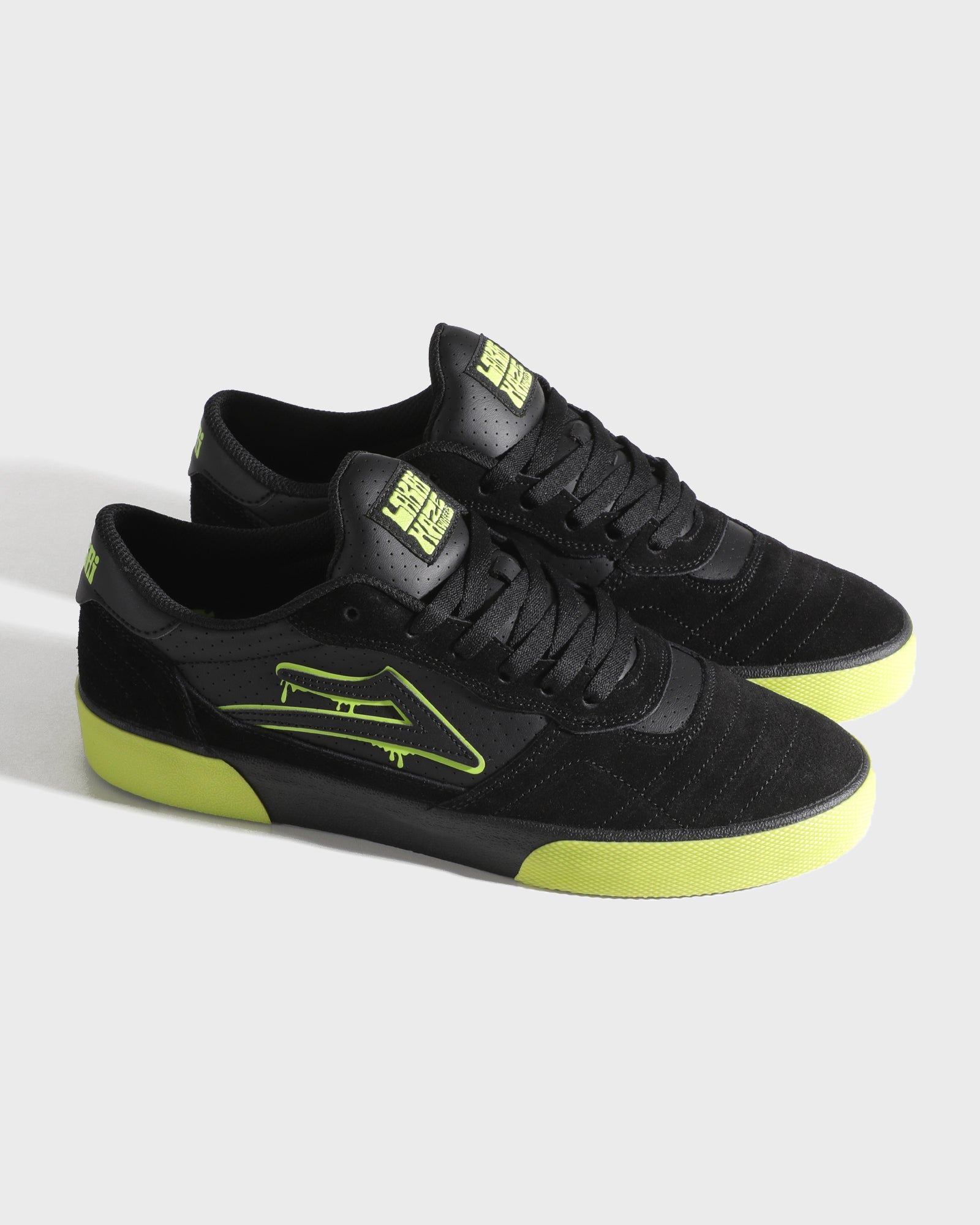 lakai-cambridge-x-haze-wheels-chaussures-de-skate-acid-lime-noir image 2