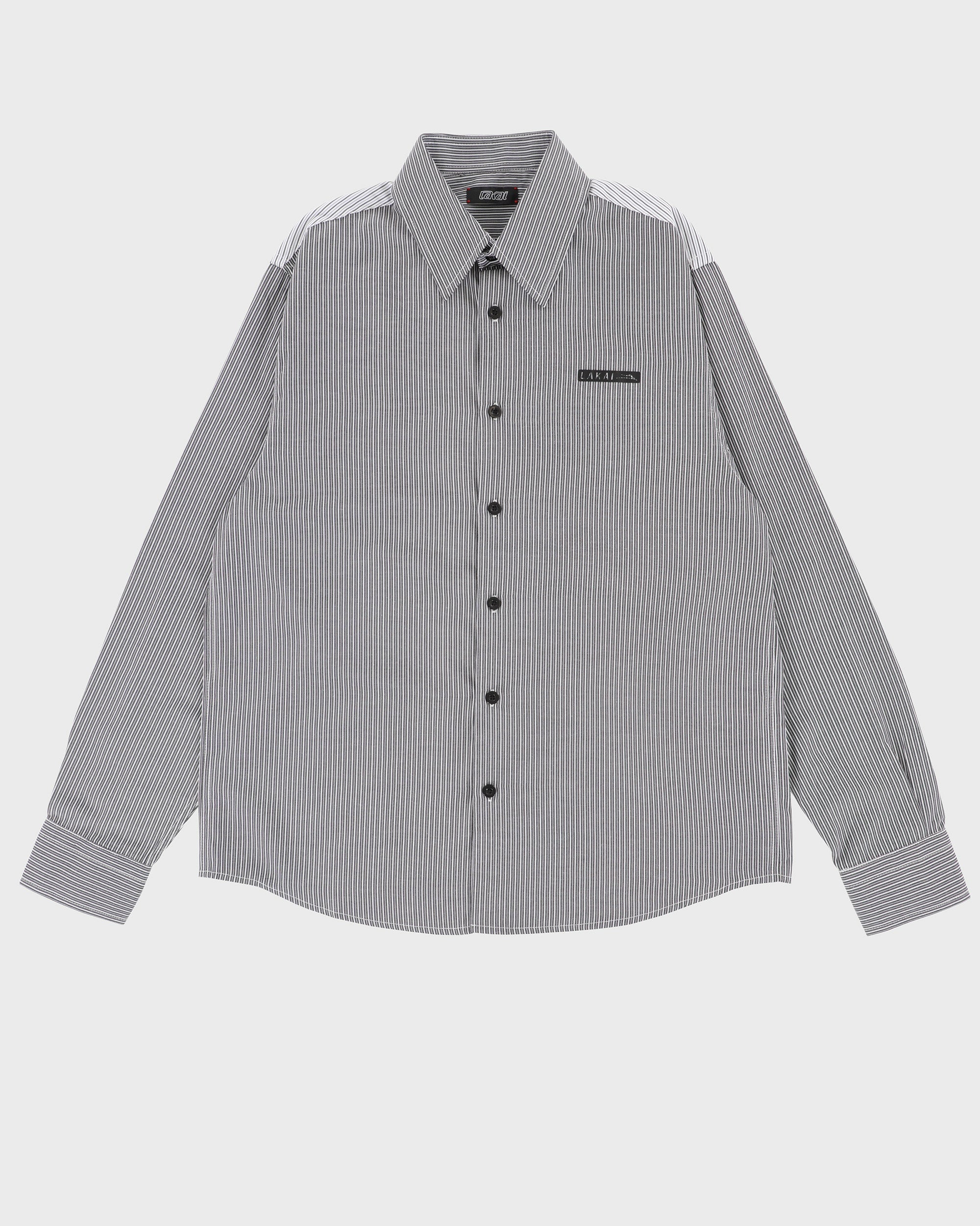 lakai-contrast-panel-chemise-manches-longues-boutons image 1