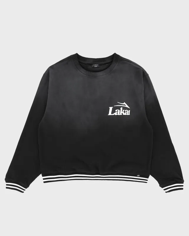 lakai-classic-oversized-sunfaded-crewneck-sweat-black image 1