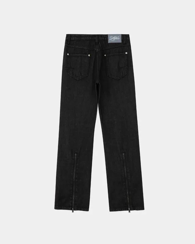 lakai-waxed-bootcut-denims-jean-skate-black image 1