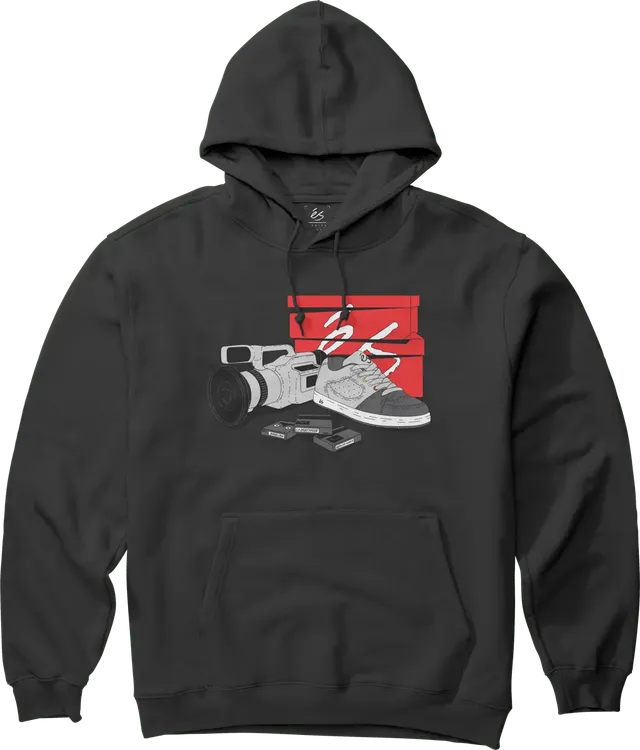 s-vx-pullover-sweat-capuche-coton-noir-collab-capsule image 1