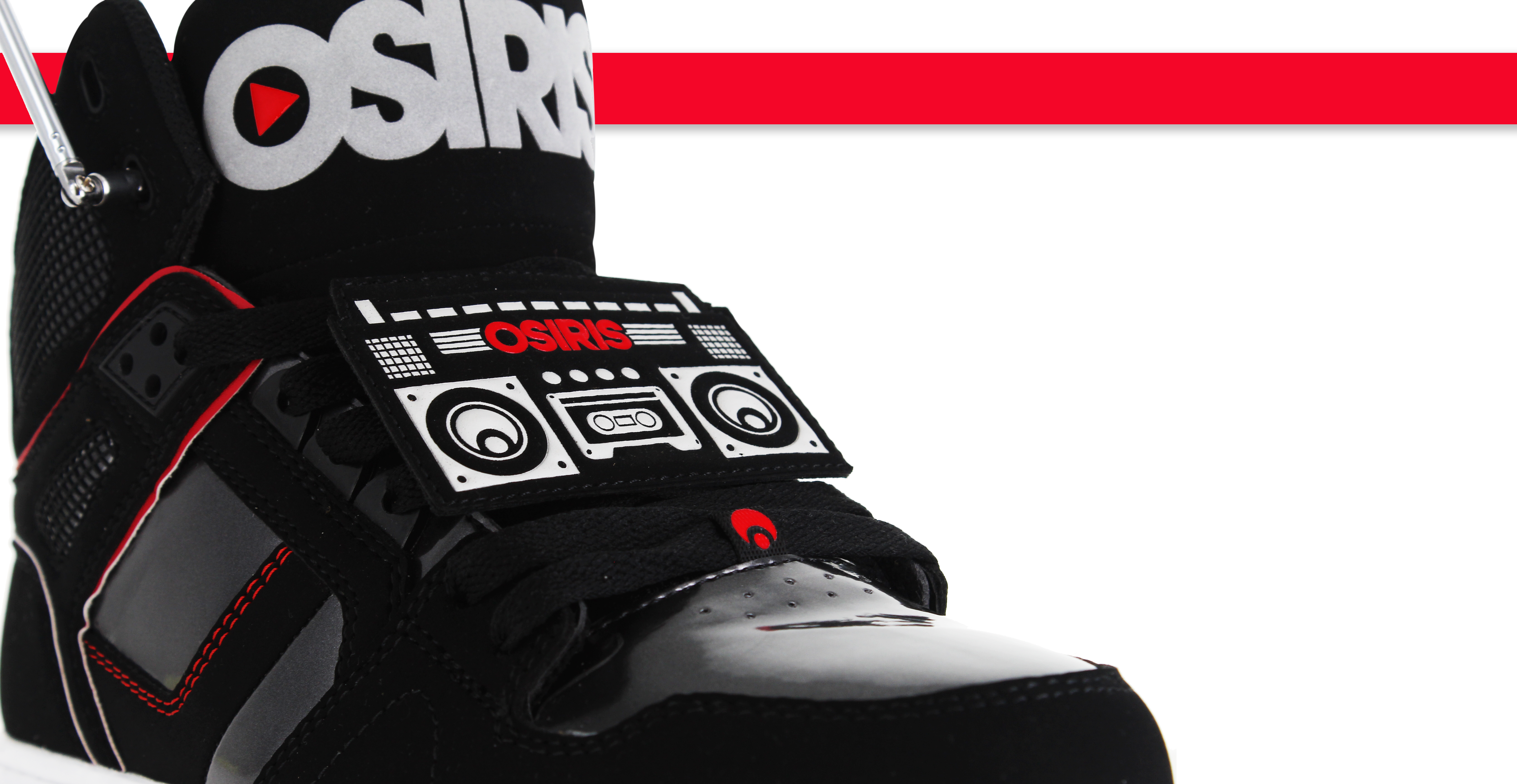osiris-nyc-83-clk-sneakers-skate-homme-black-red-boombox image 6