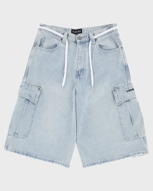 lakai-cargo-jumbo-jort-jean-cargo-large-bleu image 1