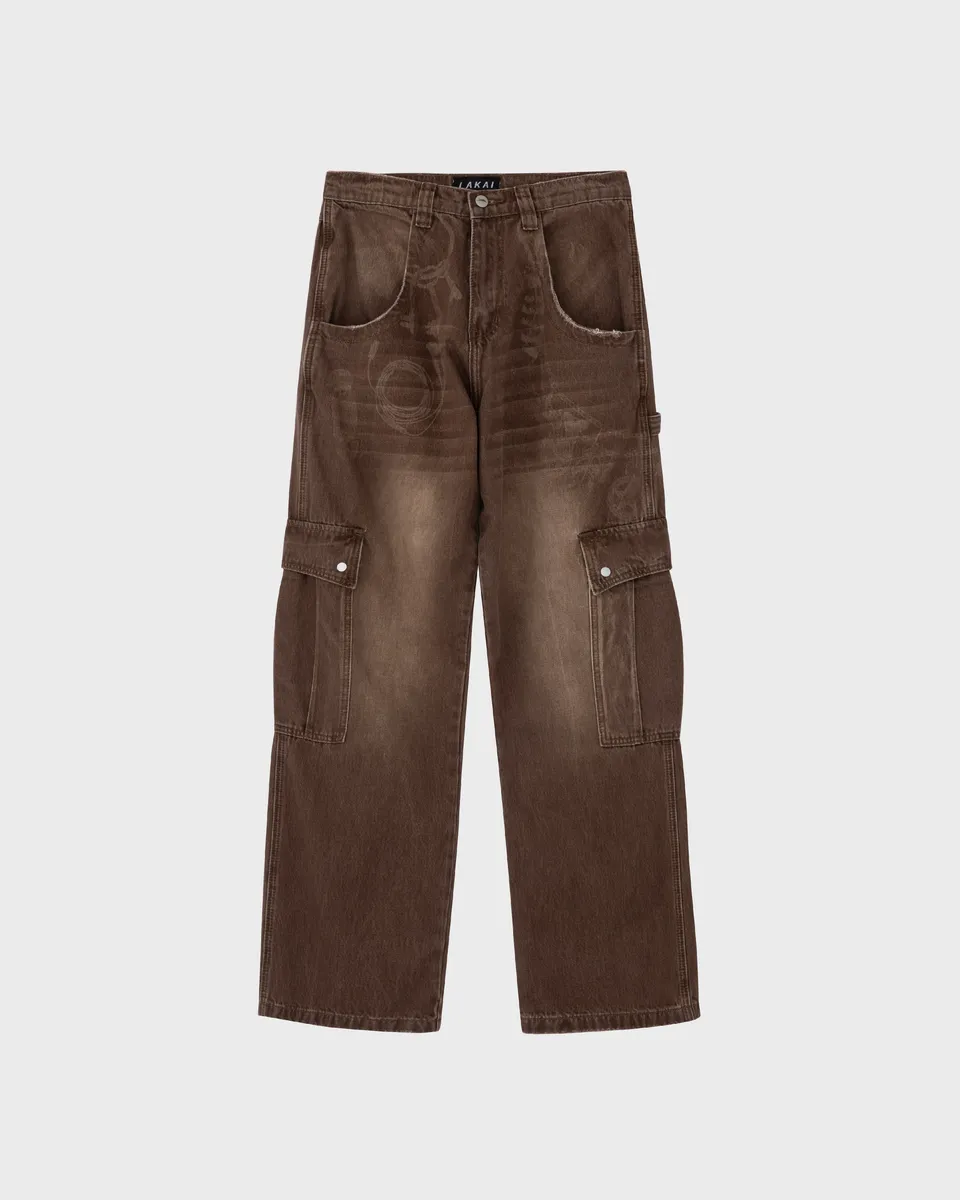 lakai-ghost-cargo-pantalon-wide-leg-brown image 1