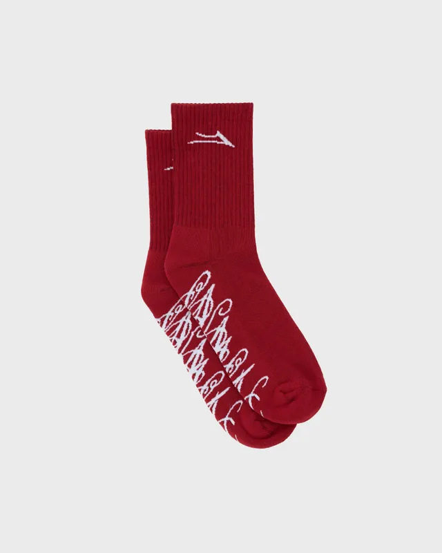 lakai-jacquard-signature-chaussettes-rouge image 1