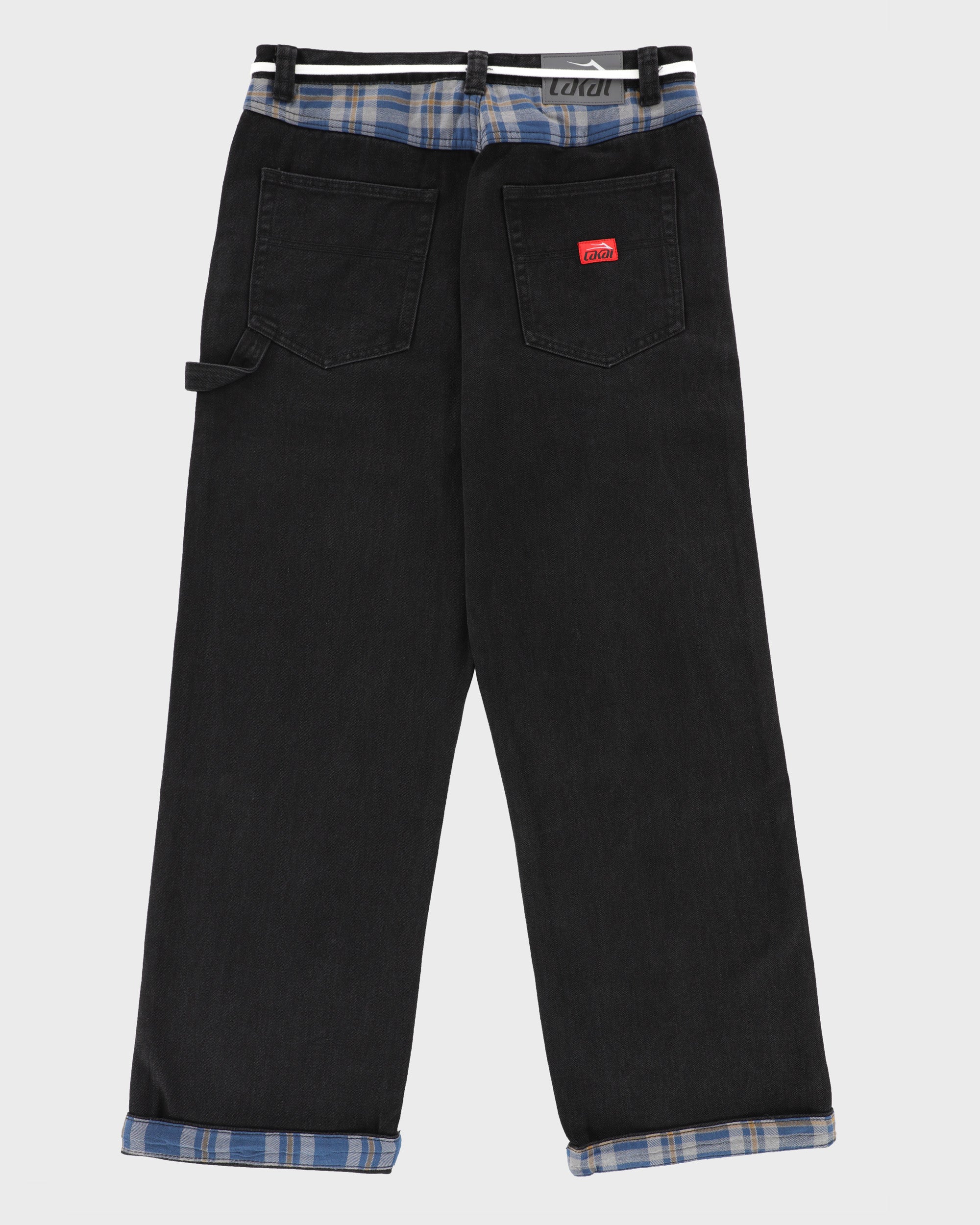 lakai-plaid-contrast-jean-wide-leg-noir image 3