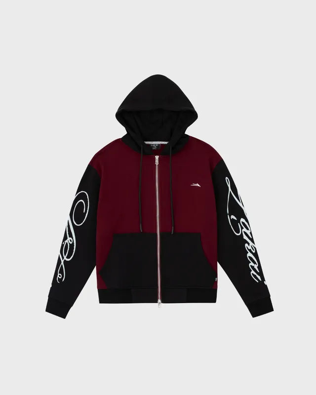 lakai-manchester-hoodie-zip-two-tone-red-dahlia-pirate-black image 1