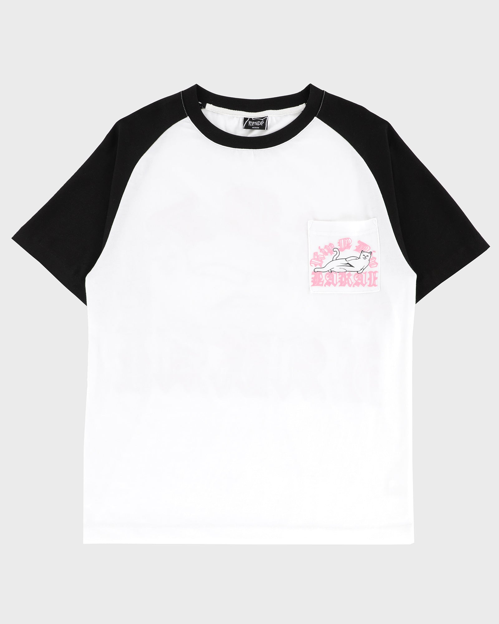 lakai-x-ripndip-raglan-ss-tee-t-shirt-blanc-noir image 1